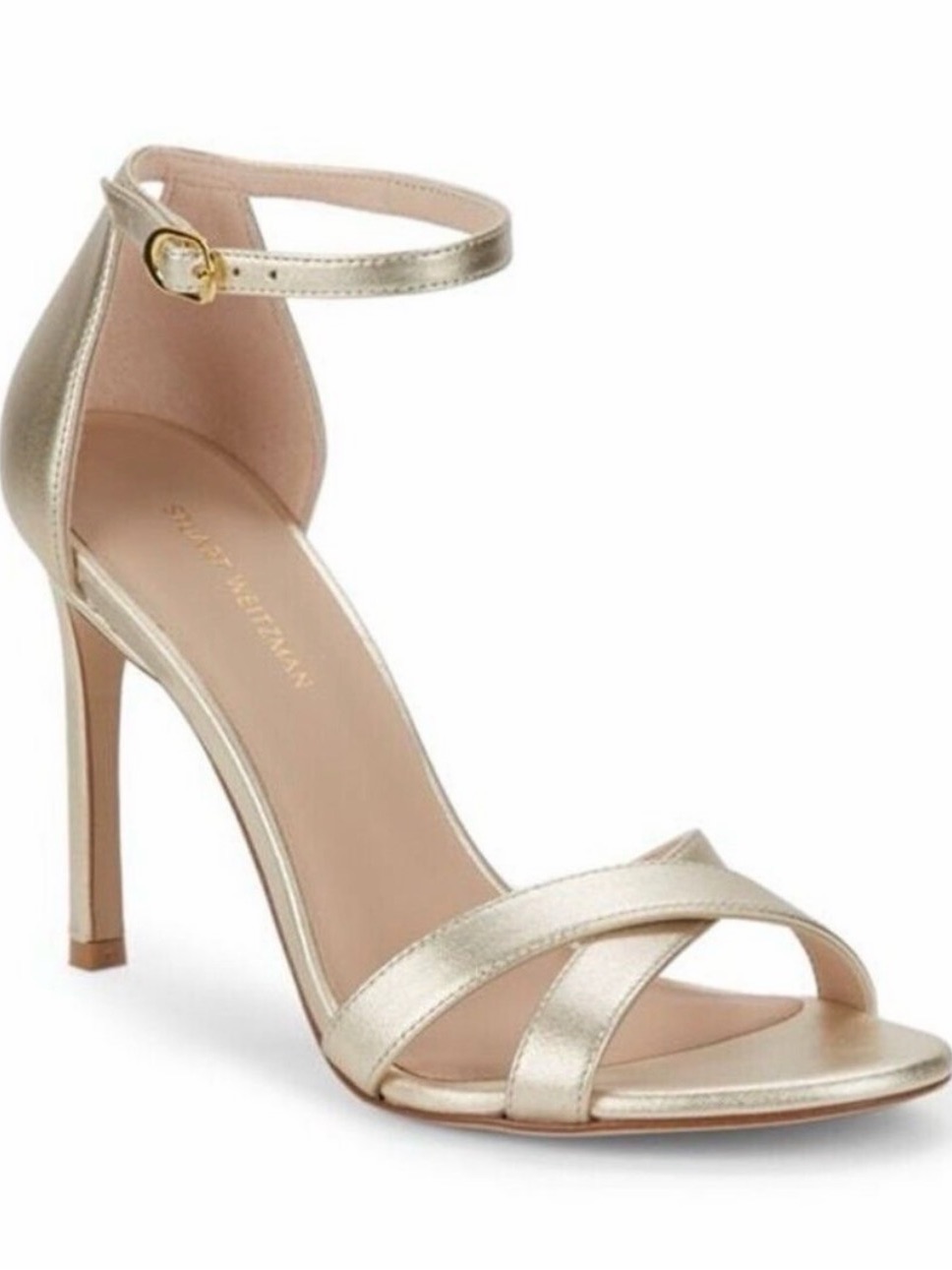 Stuart Weitzman Nudistsong Gold Stilleto Size 8